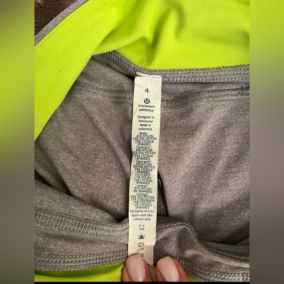 LULULEMON PASSION CROP CROPS II HEATHERED SLATE HSL LUXTREME 17” W6E01S SZ 4 - Picture 5 of 11